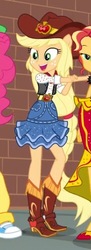 Size: 196x539 | Tagged: safe, screencap, applejack, pinkie pie, sunset shimmer, dance magic, equestria girls, equestria girls specials, g4, cropped, cute, jackabetes, shoes, sneakers