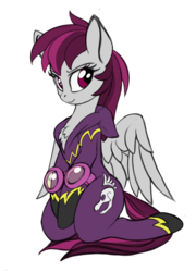 Size: 924x1286 | Tagged: safe, artist:lunebat, oc, oc only, oc:grey sky, pony, chest fluff, clothes, girly, goggles, male, shadowbolts, simple background, solo, stallion, transparent background, trap