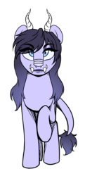 Size: 750x1544 | Tagged: safe, artist:snowpaca, oc, oc only, kirin, pony, makeup, purple, simple background, sketchy, solo, transparent background