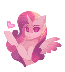 Size: 1912x2132 | Tagged: safe, artist:lispp, princess cadance, alicorn, pony, g4, female, heart, heart eyes, horn, looking at you, mare, simple background, solo, transparent background, wingding eyes, wings