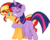 Size: 5003x3955 | Tagged: safe, artist:jhayarr23, sunset shimmer, twilight sparkle, alicorn, pony, unicorn, equestria girls, equestria girls specials, g4, my little pony equestria girls: better together, my little pony equestria girls: forgotten friendship, don't take this away from me, duo, simple background, transparent background, twilight sparkle (alicorn), vector