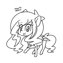 Size: 825x825 | Tagged: safe, artist:sullenmod, oc, oc only, oc:desiree, pegasus, pony, :p, female, mare, monochrome, silly, solo, tongue out