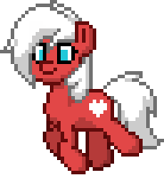 Size: 184x208 | Tagged: safe, oc, oc only, oc:velvet love, pony, pony town, animated, blue eyes, female, gif, mare, original character do not steal, red, simple background, skipping, solo, transparent background, white hair