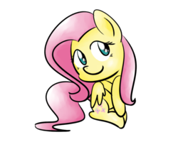 Size: 1280x1024 | Tagged: safe, artist:sugar morning, fluttershy, pegasus, pony, g4, chibi, cute, female, mare, simple background, solo, transparent background