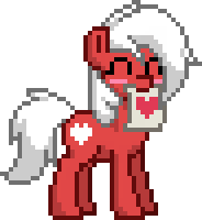 Size: 184x200 | Tagged: safe, oc, oc:velvet love, pony, pony town, blushing, female, heart, holiday, mare, mouth hold, paper, simple background, transparent background, valentine's day