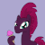 Size: 1200x1200 | Tagged: safe, artist:phat_guy, derpibooru exclusive, fizzlepop berrytwist, tempest shadow, pony, unicorn, g4, my little pony: the movie, animated, blue background, broken, broken horn, deja vu, dripping, eye scar, female, food, hoof hold, horn, ice cream, ice cream cone, looking at something, looking at you, mare, missing cutie mark, raised hoof, raised leg, ripped, sad, scar, shit happens, simple background, smiling, solo, the implications are horrible, trauma, traumatized, we are going to hell