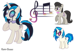 Size: 1024x707 | Tagged: safe, artist:farg2003, dj pon-3, octavia melody, vinyl scratch, earth pony, pony, unicorn, g4, cutie mark, fusion, fusion:neon sonata, hoof on chest, monocle, simple background, transparent background