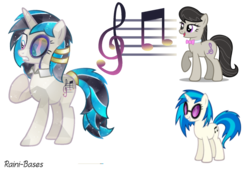 Size: 1024x707 | Tagged: safe, artist:farg2003, dj pon-3, octavia melody, vinyl scratch, crystal pony, earth pony, pony, unicorn, g4, crystallized, cutie mark, fusion, fusion:neon sonata, fusion:octavia melody, fusion:vinyl scratch, hoof on chest, monocle, simple background, tail wrap, transparent background