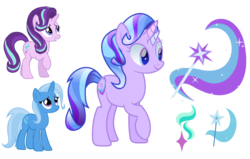 Size: 1024x651 | Tagged: safe, artist:farg2003, starlight glimmer, trixie, bicorn, pony, g4, colored horn, cutie mark, female, fusion, gradient mane, horn, mare, multicolored eyes, raised hoof, simple background, transparent background