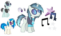 Size: 1024x604 | Tagged: safe, artist:farg2003, dj pon-3, neon lights, rising star, vinyl scratch, pony, unicorn, g4, clothes, cutie mark, fusion, fusion:led glow, music notes, necktie, shirt, simple background, sunglasses, transparent background