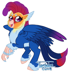 Size: 670x700 | Tagged: safe, artist:tambelon, oc, oc only, oc:slow burn, classical hippogriff, hippogriff, female, solo
