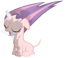 Size: 8800x7000 | Tagged: safe, artist:tardifice, edit, editor:slayerbvc, vector edit, sweetie belle, pony, unicorn, g4, absurd resolution, bad mane day, bald, blank flank, burnt, dirty, eyes closed, female, filly, floppy ears, furless, furless edit, mouth hold, nude edit, nudity, scorched, shaved, shaved tail, simple background, solo, sweetie bald, sweetie fail, transparent background, vector, vial