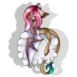 Size: 2000x2000 | Tagged: safe, artist:eclispeluna, oc, oc only, oc:nightingale, pony, wyvern, cloud, female, high res, simple background, solo, transparent background