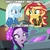 Size: 2048x2048 | Tagged: safe, edit, edited screencap, screencap, starlight glimmer, sunset shimmer, trixie, equestria girls, equestria girls specials, g4, my little pony equestria girls: better together, my little pony equestria girls: forgotten friendship, my little pony equestria girls: mirror magic, beanie, female, hat, high res, lesbian, ship:suntrix, shipping, shocked