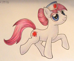 Size: 971x800 | Tagged: safe, artist:andpie, nurse redheart, pony, g4, female, solo, traditional art