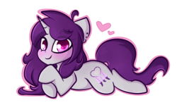 Size: 2405x1436 | Tagged: safe, artist:ashee, oc, oc only, oc:wicked silly, pony, unicorn, blushing, looking at you, piercing, simple background, smiling, solo, transparent background