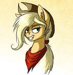 Size: 3040x3144 | Tagged: safe, artist:akweer, applejack, earth pony, pony, g4, applejack's hat, clothes, cowboy hat, female, hat, high res, looking at you, mare, scarf, solo