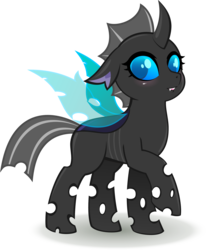 Size: 1984x2407 | Tagged: safe, artist:alpaca-pharaoh, changeling, cute, cuteling, female, looking at you, simple background, solo, transparent background