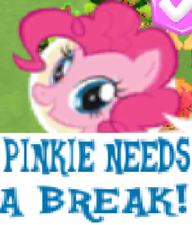 Size: 376x440 | Tagged: safe, artist:horsesplease, gameloft, big macintosh, pinkie pie, g4, caption, crying inside, dissonant caption, expand dong, exploitable meme, frustrated, image macro, meme, sad, stock vector, text, tired, wow! glimmer