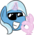 Size: 387x396 | Tagged: safe, artist:glimglam, trixie, pony, unicorn, g4, emoji, emote, emoticon, female, grin, magic, ok hand sign, simple background, smiling, solo, sunglasses, transparent background, 👌, 😎