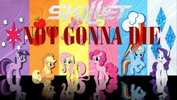 Size: 1920x1080 | Tagged: safe, applejack, fluttershy, pinkie pie, rainbow dash, rarity, twilight sparkle, g4, cutie mark, reflection, skillet (band)