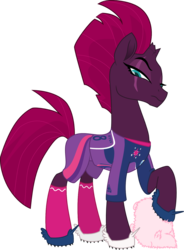 Size: 1104x1500 | Tagged: safe, artist:brisineo, fizzlepop berrytwist, tempest shadow, oc, oc only, oc:fluffle puff, g4, my little pony: the movie, /mlp/, 4chan, 4chan cup, clothes, female, jersey, looking at you, raised eyebrow, shoes, shorts, simple background, socks, solo, sports, tempest shadow is not amused, transparent background, unamused, vector