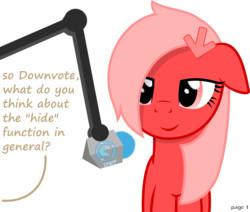 Size: 1939x1644 | Tagged: safe, artist:arifproject, oc, oc only, oc:downvote, pony, derpibooru, g4, derpibooru ponified, lidded eyes, meta, microphone, podcast, ponified, simple background, text, transparent background, vector