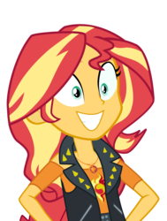 Size: 2312x3054 | Tagged: dead source, safe, artist:rarespirit611, screencap, sunset shimmer, human, equestria girls, equestria girls series, forgotten friendship, g4, clothes, cutie mark on clothes, female, geode of empathy, high res, magical geodes, not a vector, simple background, smiling, solo, transparent background, vector
