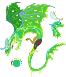 Size: 1000x1160 | Tagged: safe, artist:bijutsuyoukai, oc, oc only, oc:slime magic, draconequus, draconequus oc, magical gay spawn, offspring, parent:discord, parent:smooze, reference sheet, simple background, slime, solo, transparent background