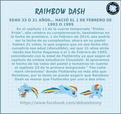Size: 1878x1767 | Tagged: safe, rainbow dash, g4, age, facebook, misspelling, spanish, text, translated in the comments