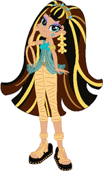 Size: 353x584 | Tagged: safe, artist:pupkinbases, artist:user15432, equestria girls, g4, barely eqg related, base used, cleo de nile, clothes, crossover, crown, ear piercing, earring, egyptian, equestria girls style, equestria girls-ified, jewelry, mattel, monster high, mummy, piercing, regalia, sandals, solo