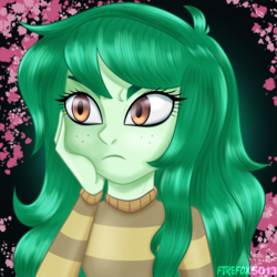 Size: 2000x2000 | Tagged: safe, artist:mlp-firefox5013, wallflower blush, equestria girls, equestria girls specials, g4, my little pony equestria girls: better together, my little pony equestria girls: forgotten friendship, clothes, female, freckles, high res, solo, sweater, wallflower and plants