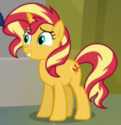 Size: 645x665 | Tagged: safe, screencap, sunset shimmer, pony, unicorn, equestria girls, equestria girls specials, g4, my little pony equestria girls: better together, my little pony equestria girls: forgotten friendship, cropped, female, offscreen character, solo focus