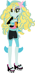 Size: 272x572 | Tagged: safe, artist:pupkinbases, artist:user15432, equestria girls, g4, barely eqg related, base used, blue skin, clothes, crossover, equestria girls style, equestria girls-ified, fins, flower, flower in hair, jewelry, lagoona blue, mattel, monster high, necklace, sandals, sea creature, sea monster, shoes, shorts, solo, sweater, tank top