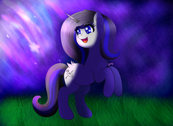 Size: 2600x1900 | Tagged: safe, artist:sweethearts11, oc, oc only, oc:star moon, pony, unicorn, female, mare, night, rearing, solo