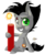 Size: 651x800 | Tagged: safe, artist:unisoleil, oc, oc only, oc:gitzo, earth pony, pony, chibi, dynamite, explosives, eye scar, grin, heterochromia, hoof hold, male, scar, simple background, smiling, solo, stallion, this will end in death, transparent background