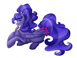Size: 1728x1296 | Tagged: safe, artist:kittykieffer, oc, oc only, oc:lavender twilight, pegasus, pony, eyeliner, female, glitter, hairband, hairpin, jewelry, makeup, necklace, solo, sparkles, tail wrap