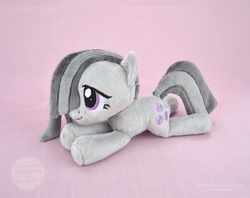 Size: 3352x2656 | Tagged: safe, artist:sophiesplushies, marble pie, earth pony, pony, g4, beanie (plushie), high res, irl, photo, plushie, prone, solo