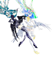 Size: 1280x1426 | Tagged: safe, artist:dianaiiz, princess celestia, queen chrysalis, crystal pony, human, g4, anime, anime crossover, butt wings, clothes, crossover, crystallized, female, gloves, high heels, holding hands, houseki no kuni, humanized, jewelry, land of the lustrous, leggings, lesbian, long gloves, looking down, necktie, ship:chryslestia, shipping, shoes, simple background, sparkling, tiara, white background