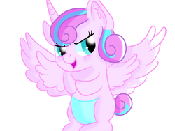 Size: 1600x1200 | Tagged: safe, artist:rainbowtashie, princess flurry heart, alicorn, pony, g4, baby, diaper, evil, evil flurry heart, female, foal, plotting, scheming, simple background, solo, white background