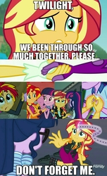 Size: 2048x3373 | Tagged: safe, edit, edited screencap, screencap, sci-twi, sunset shimmer, twilight sparkle, alicorn, equestria girls, equestria girls series, forgotten friendship, g4, my little pony equestria girls, my little pony equestria girls: friendship games, my little pony equestria girls: legend of everfree, my little pony equestria girls: rainbow rocks, caption, daydream shimmer, friendship, geode of empathy, high res, holding hands, impact font, magical geodes, midnight sparkle, shipping fuel, text, twilight sparkle (alicorn)