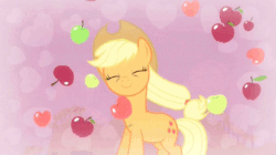 Size: 250x140 | Tagged: safe, screencap, applejack, g4, simple ways, animated, apple, apple rain, bedroom eyes, female, food, gif, out of context, picture for breezies, stupid sexy applejack