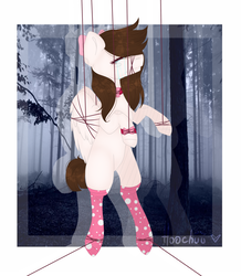 Size: 1324x1516 | Tagged: safe, artist:hoochuu, oc, oc:lady hooves, pegasus, pony, clothes, female, jewelry, necklace, rope, ropes, socks, tied