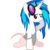 Size: 1726x1742 | Tagged: safe, artist:zacatron94, edit, editor:slayerbvc, dj pon-3, vinyl scratch, pony, unicorn, g4, bed mane, bottomless, clothes, female, furless, furless edit, mare, morning ponies, off shoulder, partial nudity, partial nudity edit, shaved, shaved tail, simple background, solo, sunglasses, tank top, transparent background