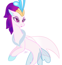 Size: 1840x1924 | Tagged: safe, artist:camo-pony, derpibooru exclusive, queen novo, seapony (g4), g4, my little pony: the movie, female, lidded eyes, simple background, solo, white background