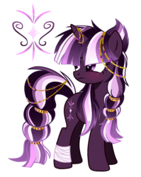 Size: 1236x1556 | Tagged: safe, artist:6-fingers-lover, oc, oc only, oc:harmony star, pony, unicorn, female, magical lesbian spawn, mare, offspring, parent:tempest shadow, parent:twilight sparkle, parents:tempestlight, simple background, solo, transparent background