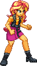 Size: 128x228 | Tagged: safe, artist:botchan-mlp, sunset shimmer, equestria girls, g4, my little pony equestria girls: better together, female, fighting stance, gif, non-animated gif, pixel art, simple background, solo, sprite, transparent background