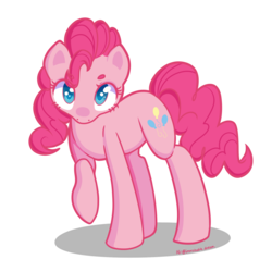 Size: 1800x1800 | Tagged: safe, artist:vampteen83, pinkie pie, earth pony, pony, g4, colored pupils, cute, diapinkes, female, looking at you, mare, raised hoof, signature, simple background, solo, transparent background