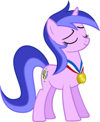 Size: 2599x3167 | Tagged: safe, artist:ispincharles, sea swirl, seafoam, pony, unicorn, g4, background pony, eyes closed, female, high res, mare, medal, proud, simple background, transparent background, vector