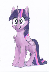 Size: 1421x2083 | Tagged: safe, artist:friendshipishorses, twilight sparkle, alicorn, pony, g4, female, smiling, solo, traditional art, twilight sparkle (alicorn)